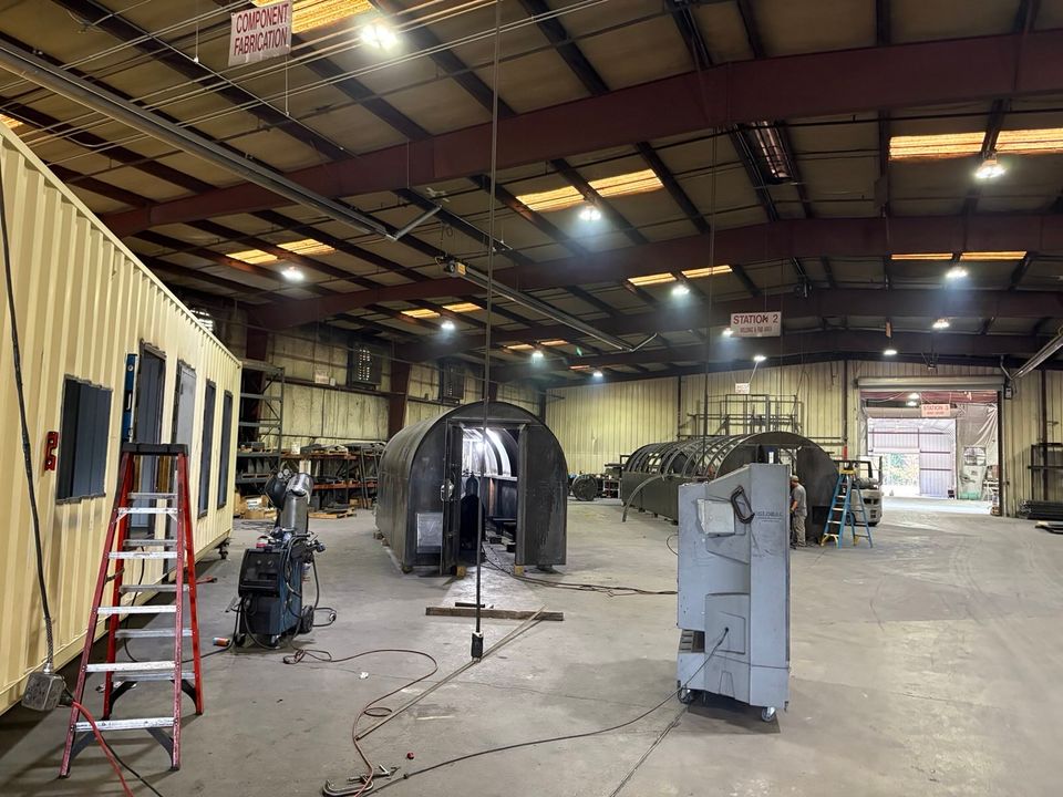 Showroom interior with multiple shelter models