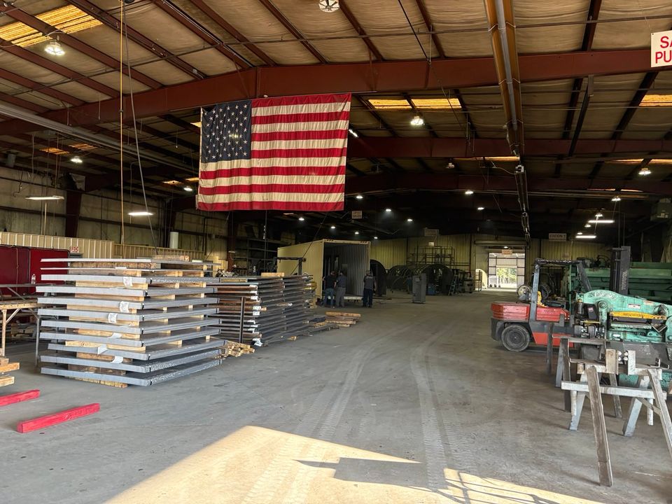 Wide view of the Safe-T-Shelter fabrication floor